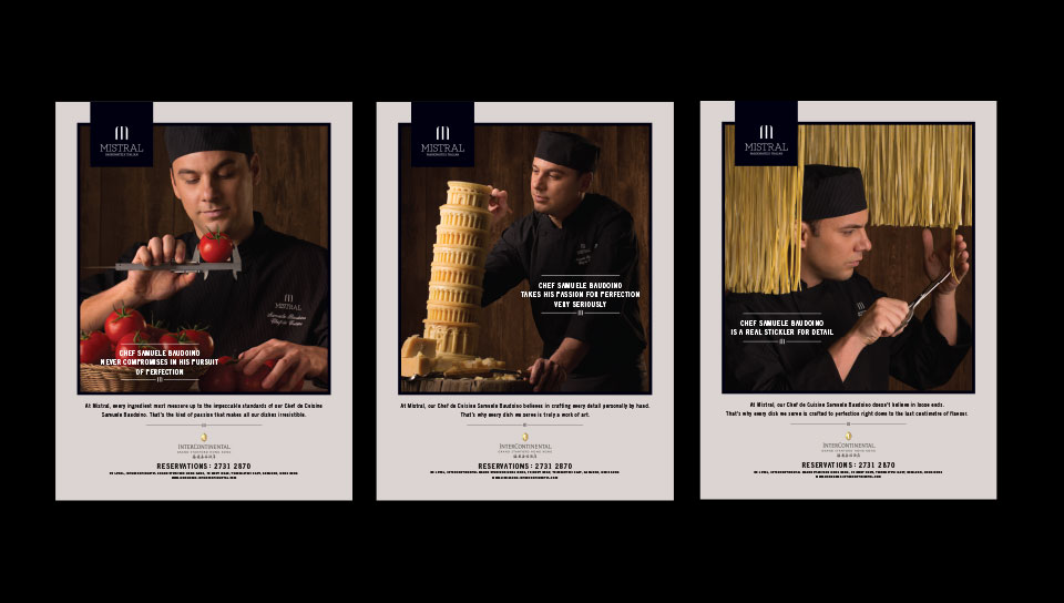 Mistral Italian Restaurant Branding for Intercontinental Grand Stanford Hong Kong